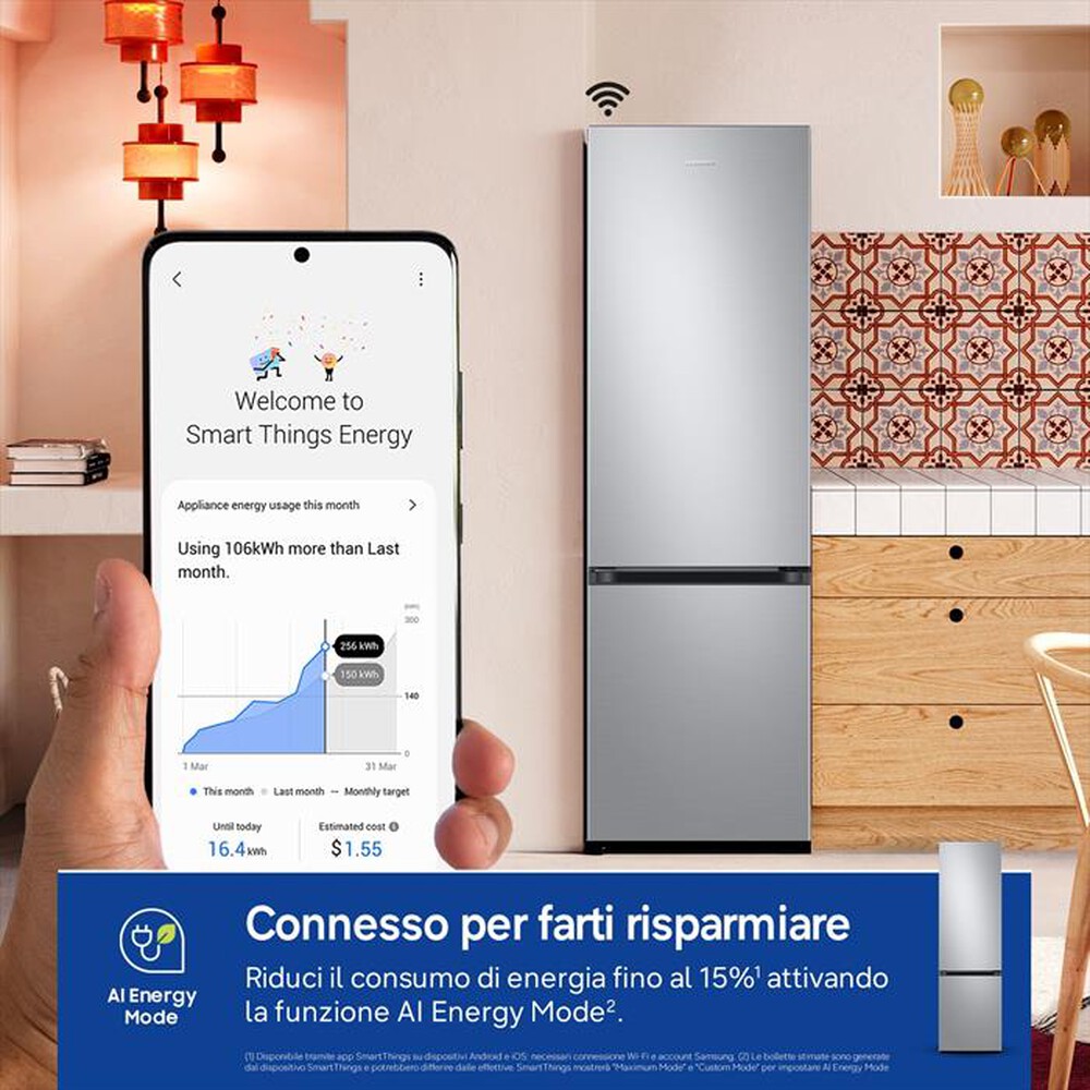 Immagine del prodotto SAMSUNG - Frigorifero combinato RB38C607AS9/EF Classe A-METAL INOX