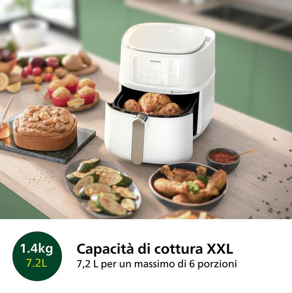 "PHILIPS - FRIGGITRICE AIRFRYER SERIE 5000 DA 7.2L HD9285/00-Bianco"
