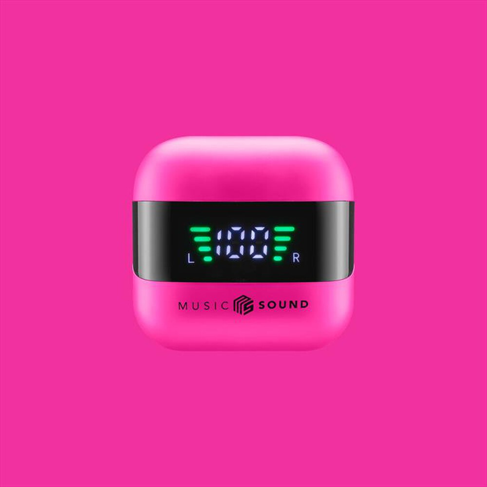 "MUSIC SOUND - AURICOLARI TWS CON DISPLAY LED-Pink"