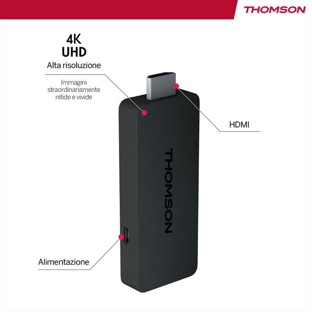 Immagine del prodotto THOMSON - STREAMING STICK UHD TELECOMANDO PORTATILE 140G-nero