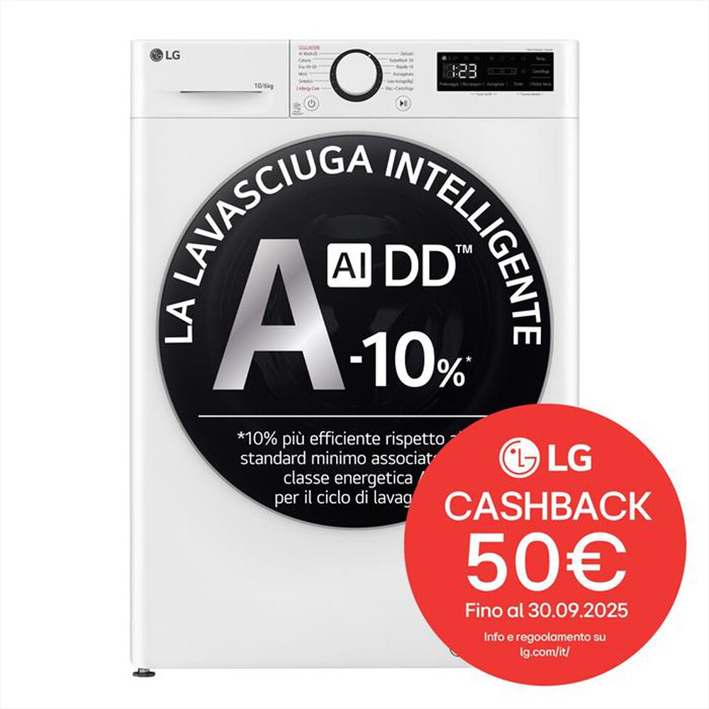 Immagine del prodotto LG - Lavasciuga D4R5010TSWS 10/6 Kg Classe A-Bianco