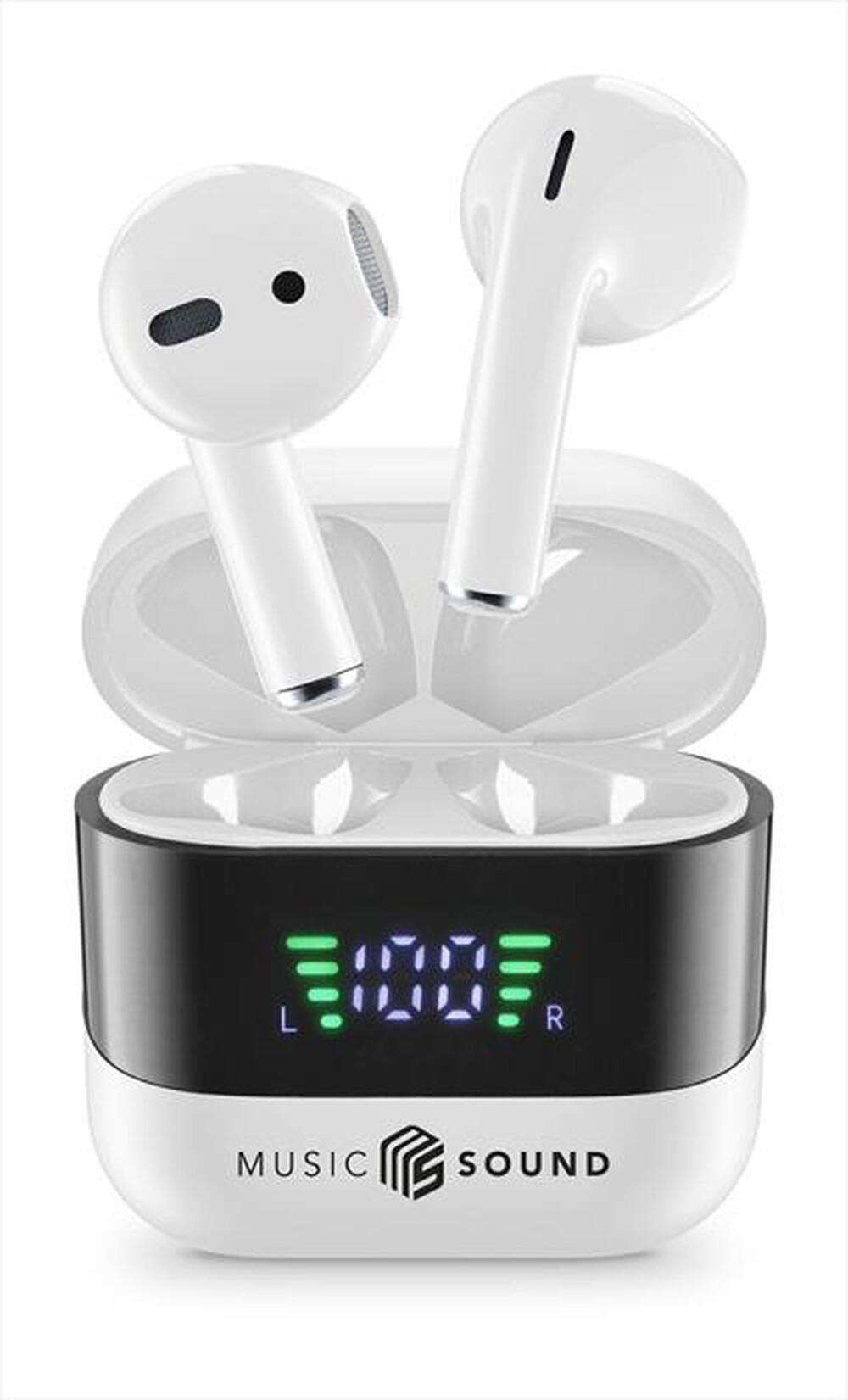 Immagine del prodotto MUSIC SOUND - AURICOLARI TWS CON DISPLAY LED-White