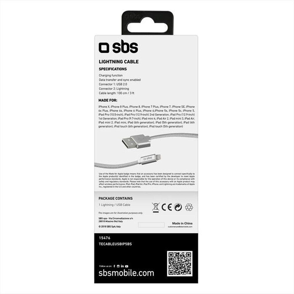 "SBS - TECABLEUSBIP5BS-ARGENTO"