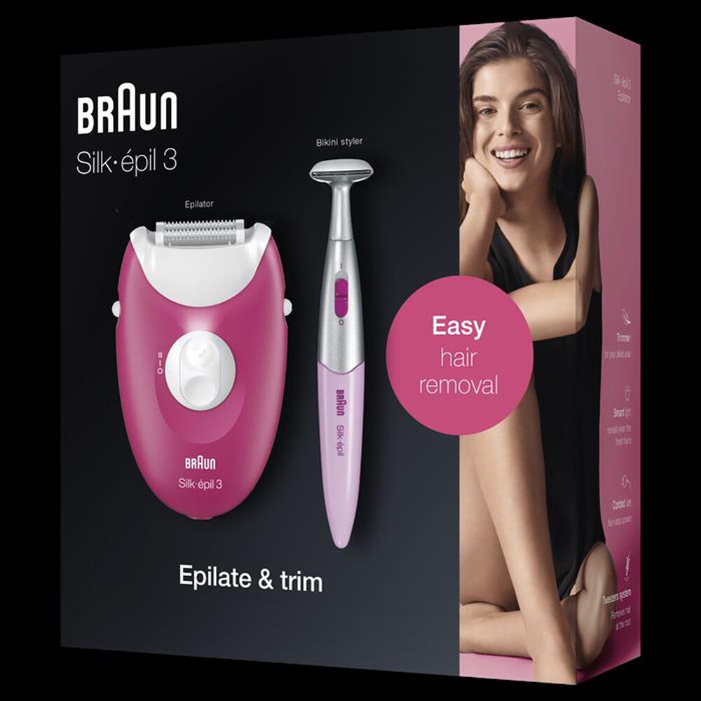 "BRAUN - Silk-épil 3-420-Rosa/Bianco/Argento"