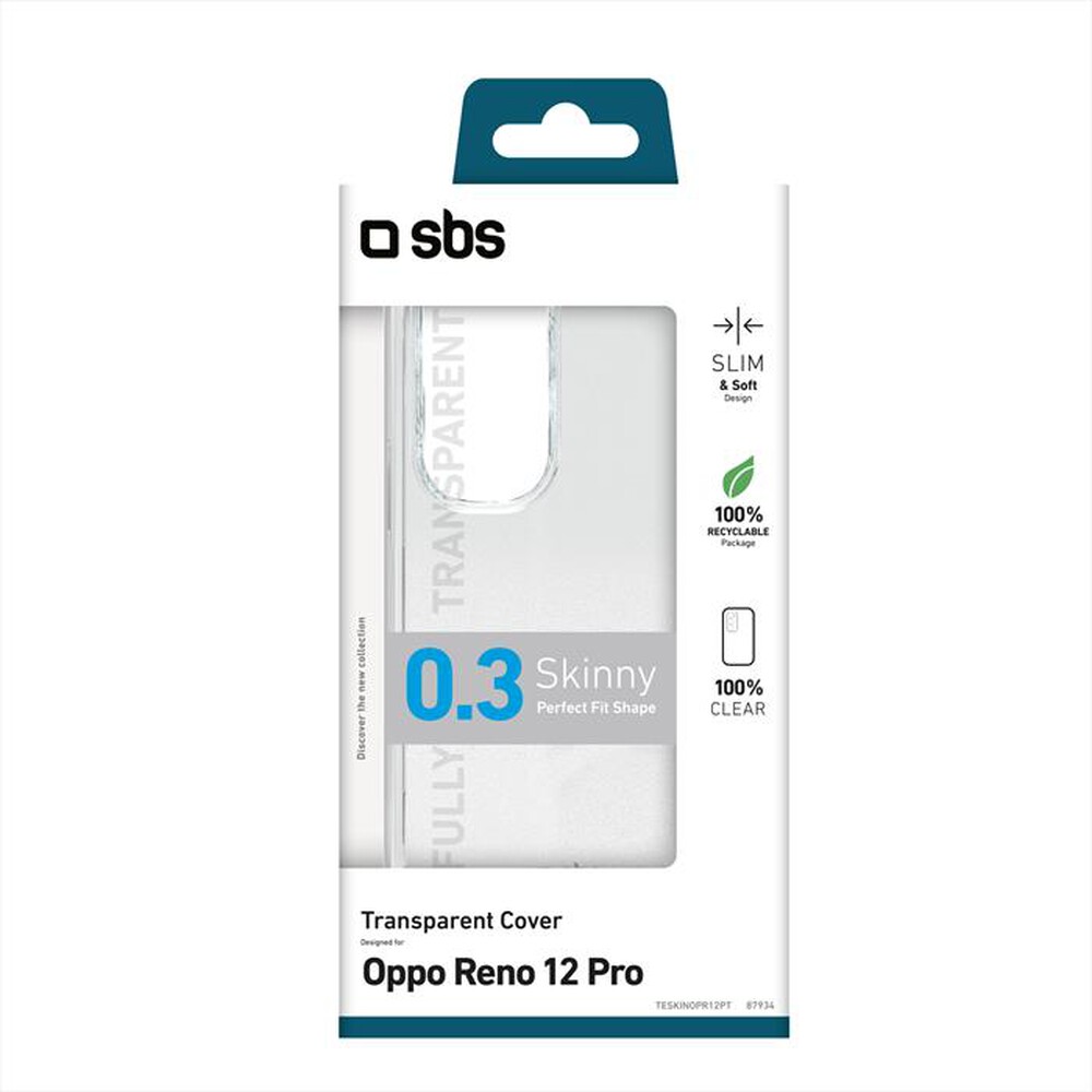 "SBS - Cover Skinny TESKINOPR12PT per Oppo Reno 12 Pro-Trasparente"