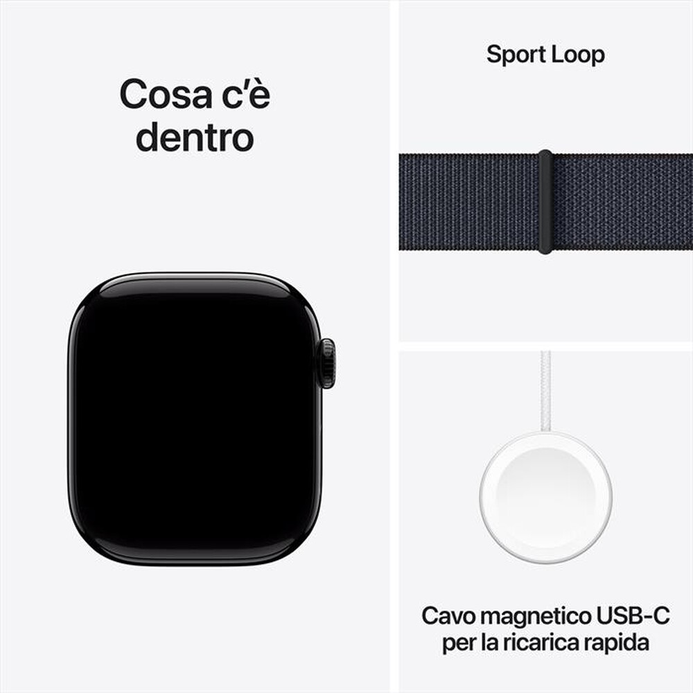 "APPLE - Watch Series 10 GPS 42mm Alluminio-Jet Black - Sport Loop Ink"