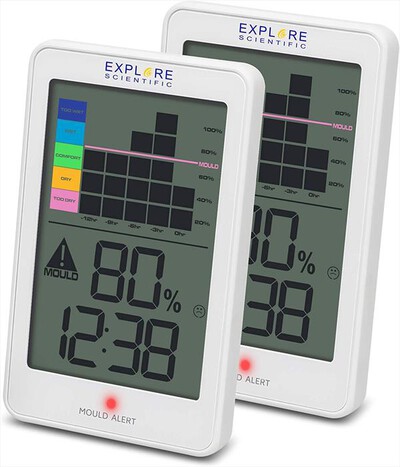 EXPLORE SCIENTIFIC - WSH1008 TERMO/IGROMETRO CON ALLARME MUFFA-WHITE,  EXPLORE SCIENTIFIC - WSH1008 TERMO/IGROMETRO CON ALLARME MUFFA-WHITE