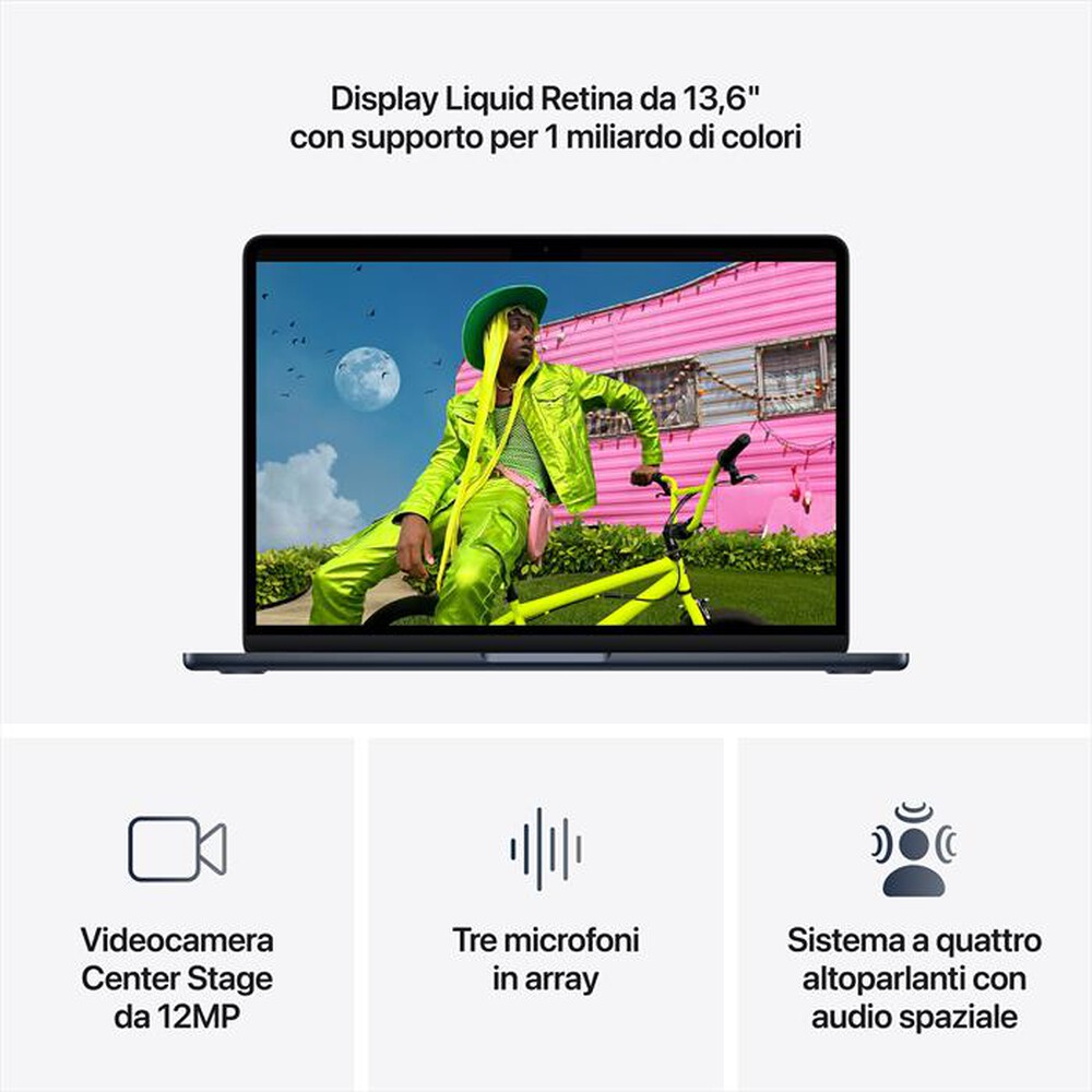 Immagine del prodotto APPLE - MacBook Air 13" M5 Core 10 CPU 10 GPU 16GB 1TB SSD-Mezzanotte