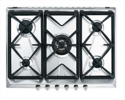 SMEG - Piano cottura a gas SRV576GH5 5 fuochi 68,5cm-Inox