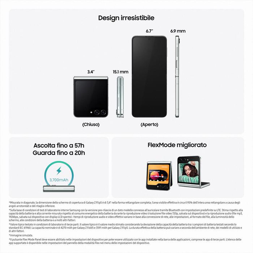 Immagine del prodotto SAMSUNG - Galaxy Z Flip5 512GB-Mint