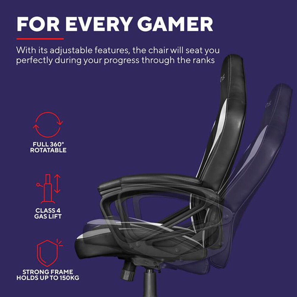 "TRUST - Sedia gaming GXT701W RYON-White"