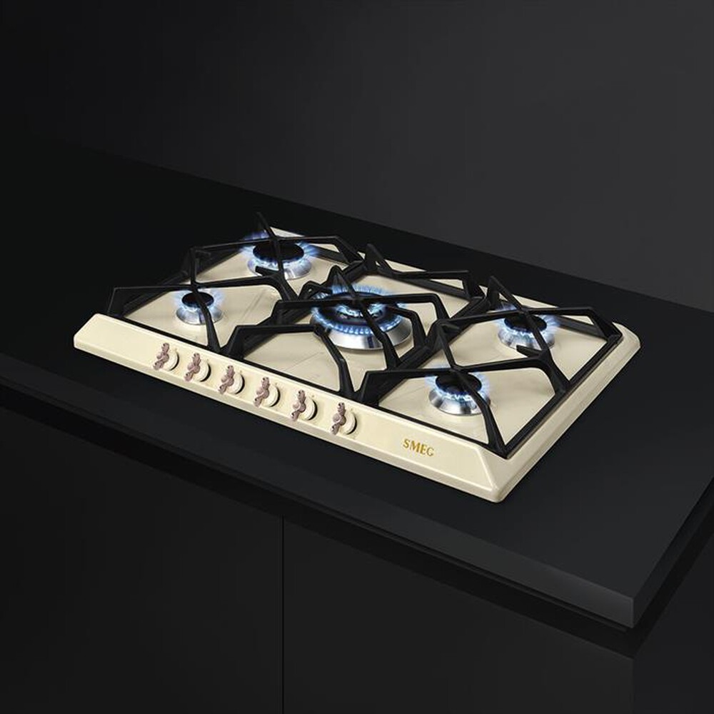 Immagine del prodotto SMEG - Piano cottura a gas SRV876POGH 5 fuochi 68,5cm-Panna