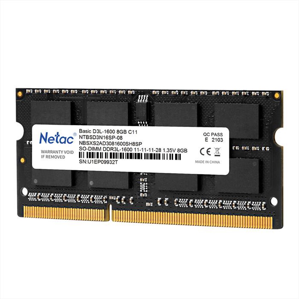 "NETAC - BASIC SO DDR3L-1600 8G C11 SODIMM 204-PIN-NERO"