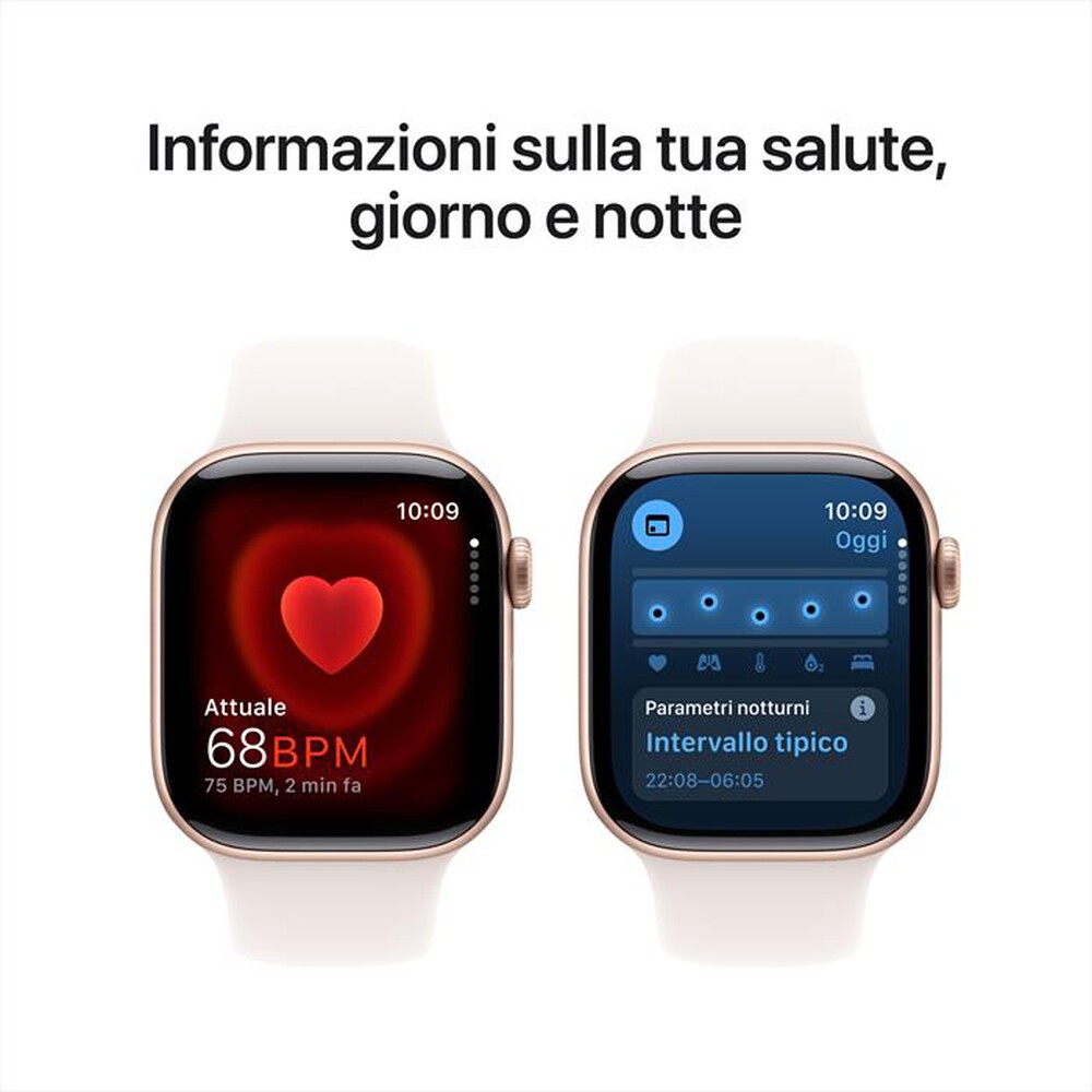 Immagine del prodotto APPLE - Watch Series 10 GPS 42mm Alluminio-Oro Rosa - Sport Band Rosa S/M
