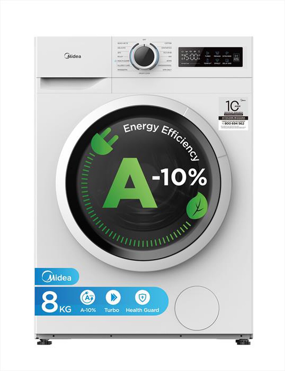Immagine del prodotto MIDEA - Lavatrice MF110W80BA10/W-IT 8 Kg Classe A-Bianco