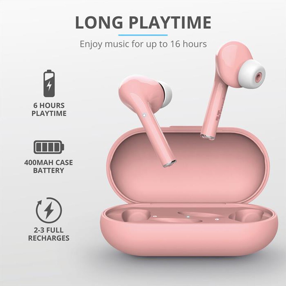 "TRUST - NIKA TOUCH BLUETOOTH EARPHONE PINK-Pink"