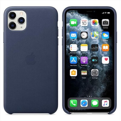 APPLE - Custodia in pelle per iPhone 11 Pro Max-Midnight Blue