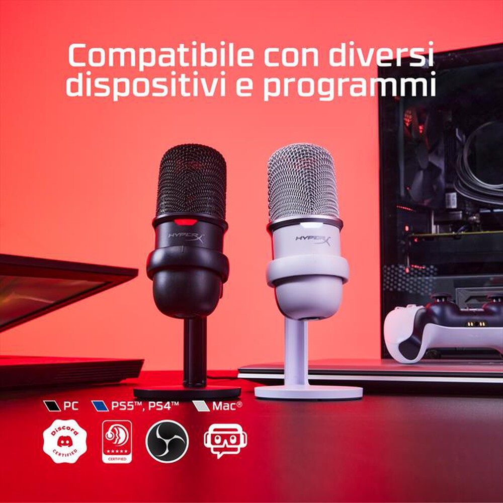 "HYPERX - SOLOCAST MICROFONO USB-Bianco"