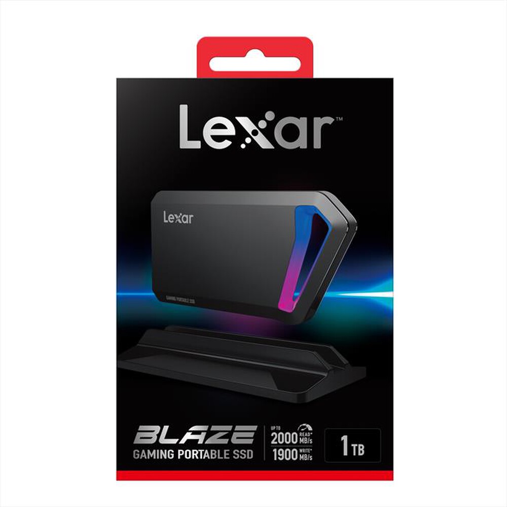 "LEXAR - Hard Disk Esterno 1TB SSD BLAZE SL660-Black"