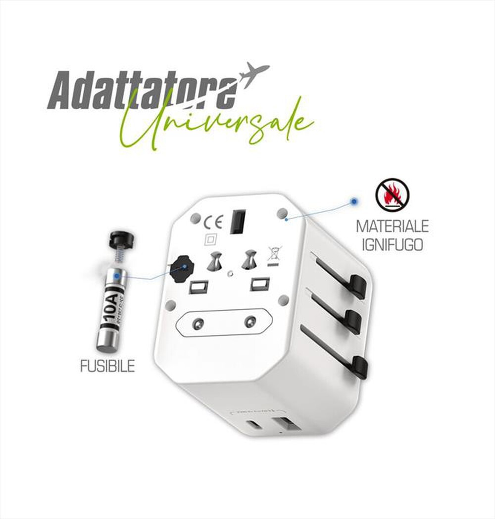"KARMA - Adattatore da viaggio CC 9600USBC-Bianco"