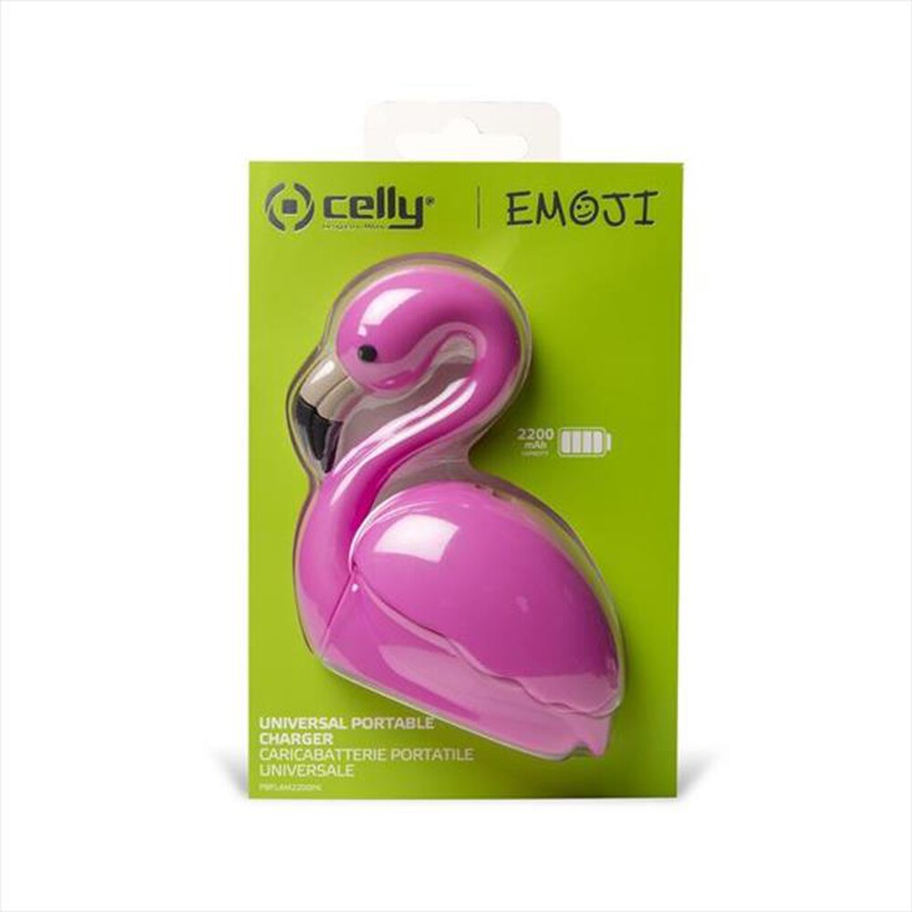 "CELLY - PBFLAM2200PK - PB 2200 EMOJI FLAMINGO-Rosa/Plastica"