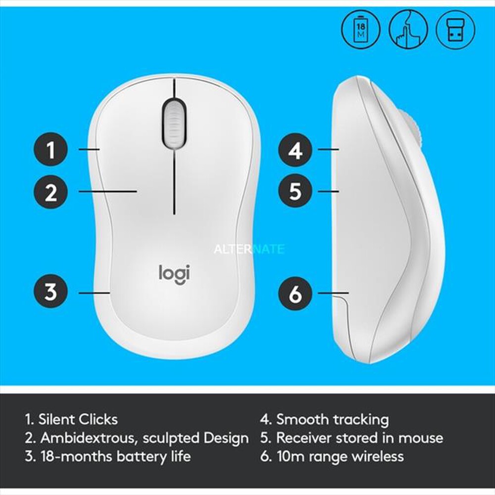 "LOGITECH - M220 Silent Mouse-Off White"
