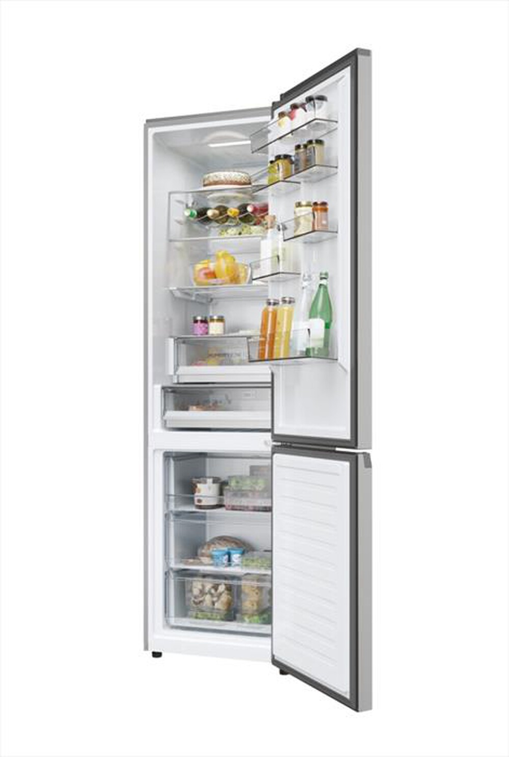 "HAIER - Frigorifero combinato HDPW5620BNPK Classe B 409 lt-Acciaio inox"