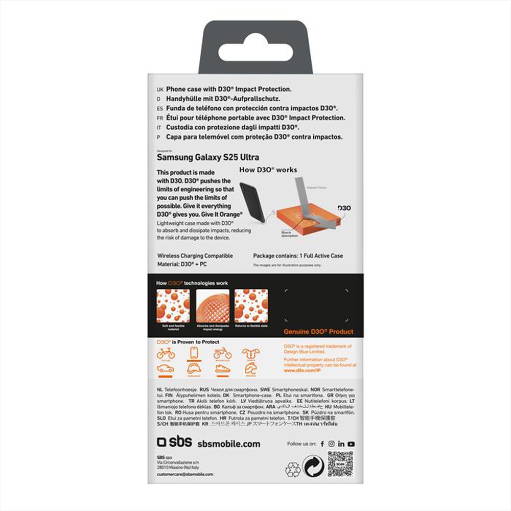 Immagine del prodotto SBS - Cover TED3OBKCOVSAS25U per Samsung S25 Ultra-Nero