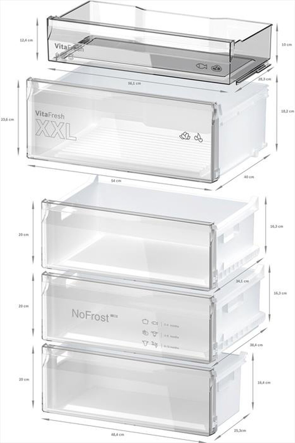 "BOSCH - Frigorifero combinato KGN49VXDT Classe D 440 lt-Acciaio nero anti-impronta"