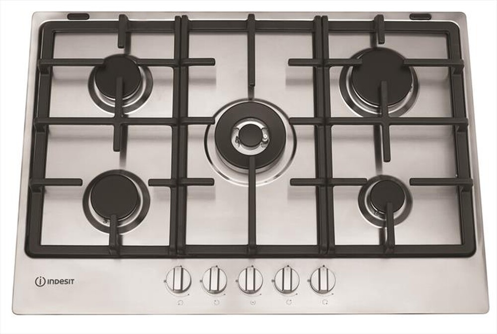 INDESIT - Piano cottura a gas THP 751 W/IX/I IT 5 fuochi-Inox