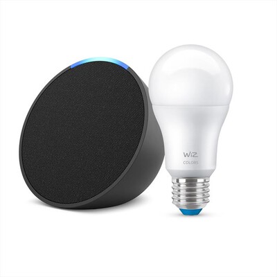 AMAZON - Speaker ECHO POP + SMART BULB-Nero