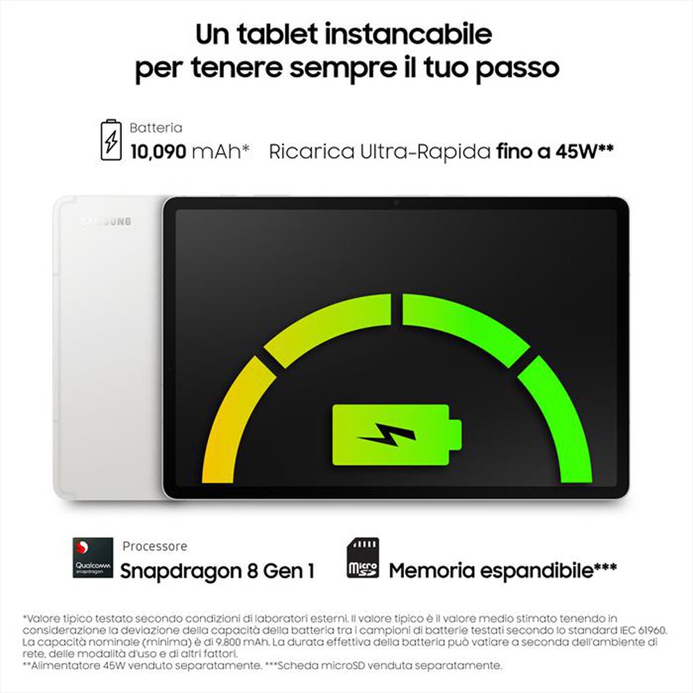 "SAMSUNG - GALAXY TAB S8+ WIFI 256GB-Silver"