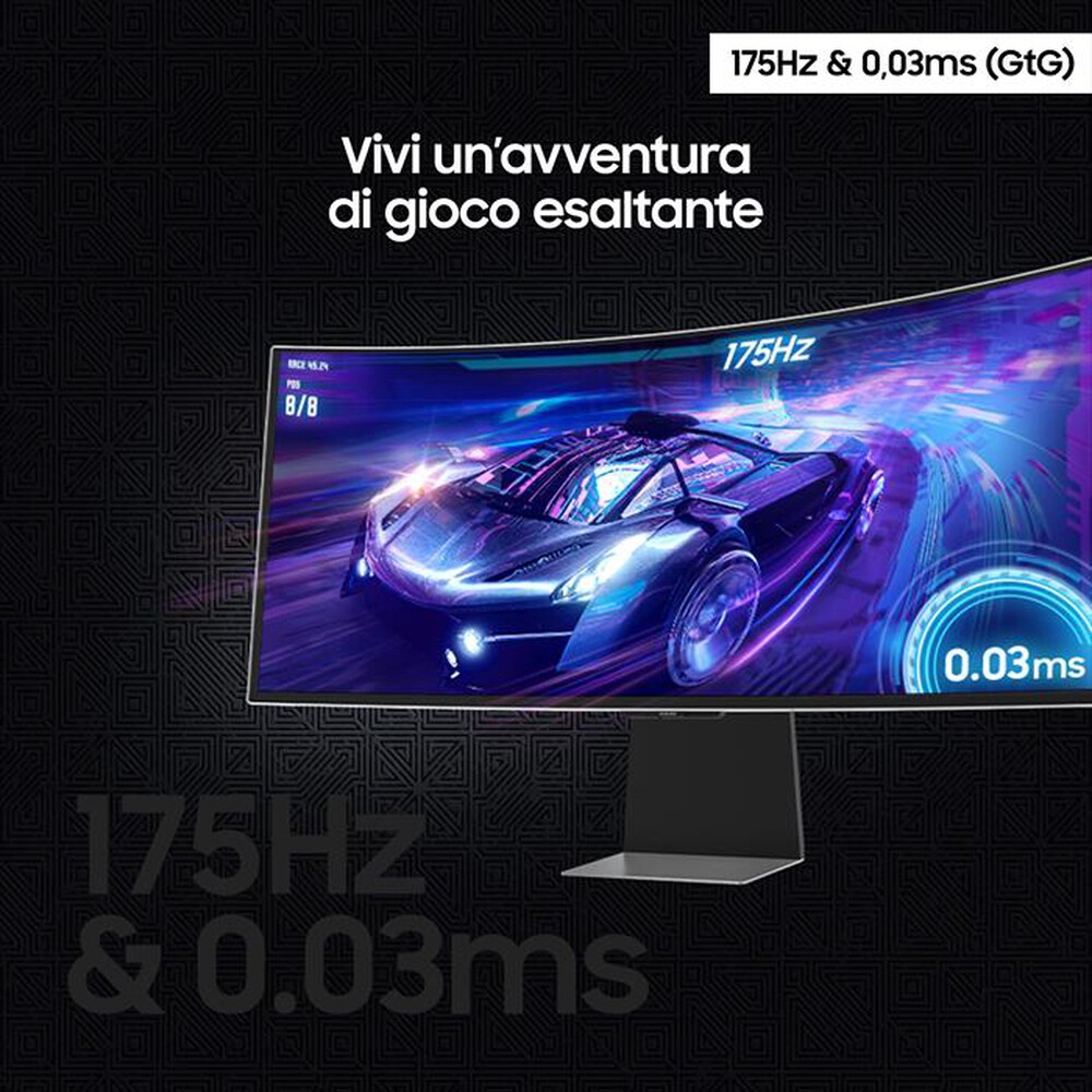 "SAMSUNG - MONITOR GAMING ODYSSEY OLED G8 DA 34\" WQHD CURVO-Silver"