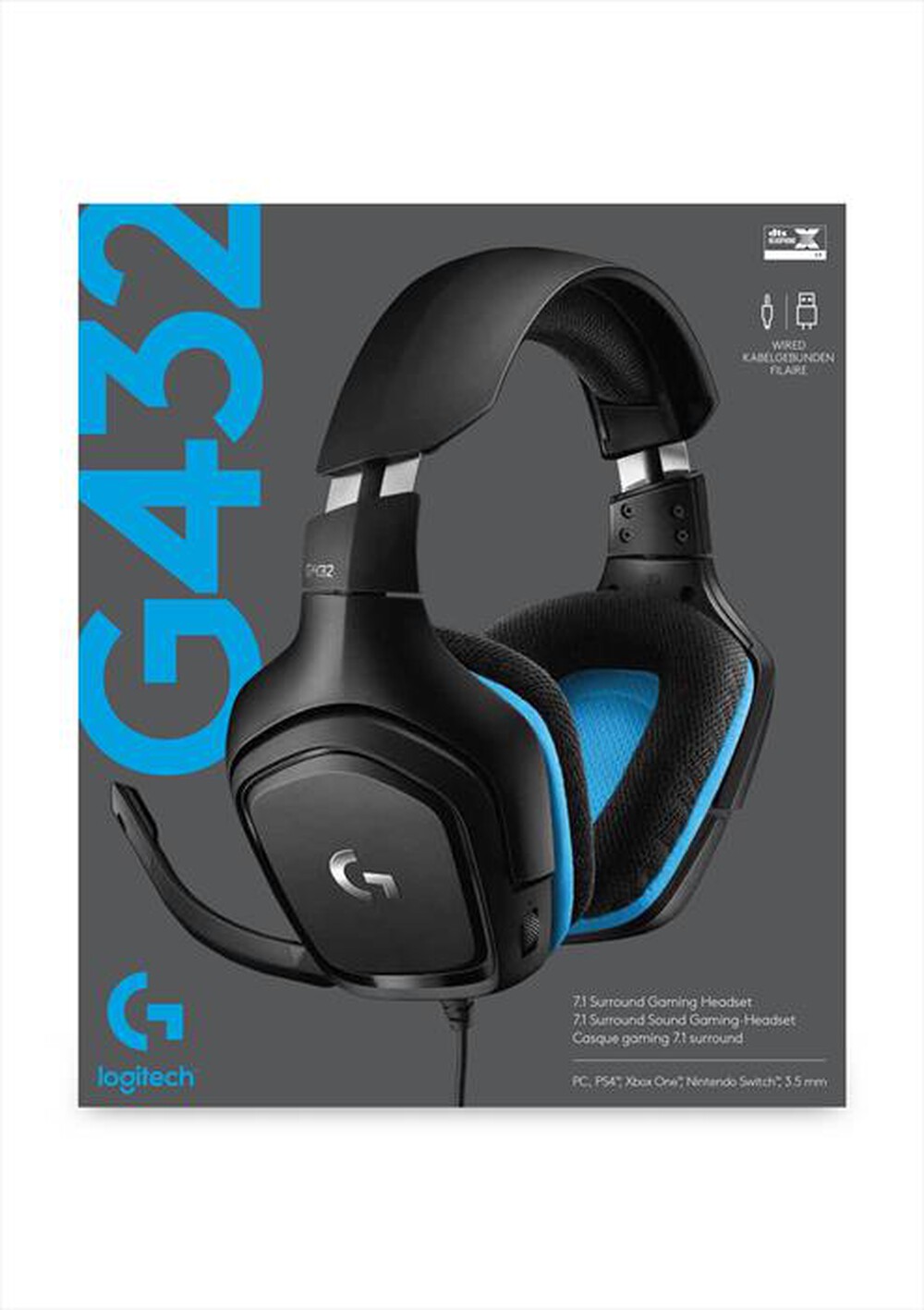 "LOGITECH - G432 7.1 Surround-Nero/Blu"