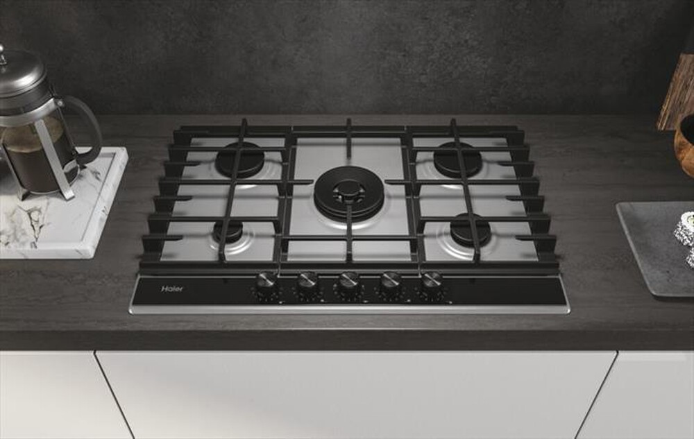 "HAIER - Piano cottura a gas HAHG7W5XH 74,5 cm-Acciaio inossidabile"