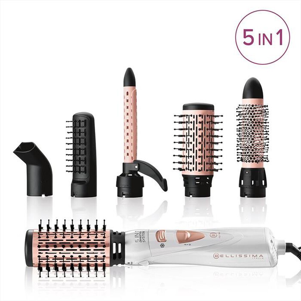"BELLISSIMA IMETEC - MODELLATORE AD ARIA GH 18 1000-Nero, Rose Gold, Bianco"