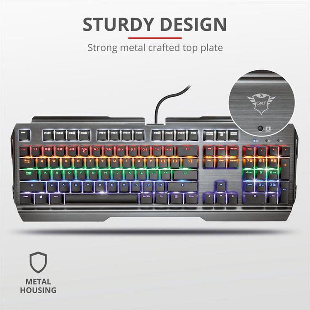 "TRUST - GXT877 SCARR MECHANICAL KEYBOARD IT-Black/RGB"