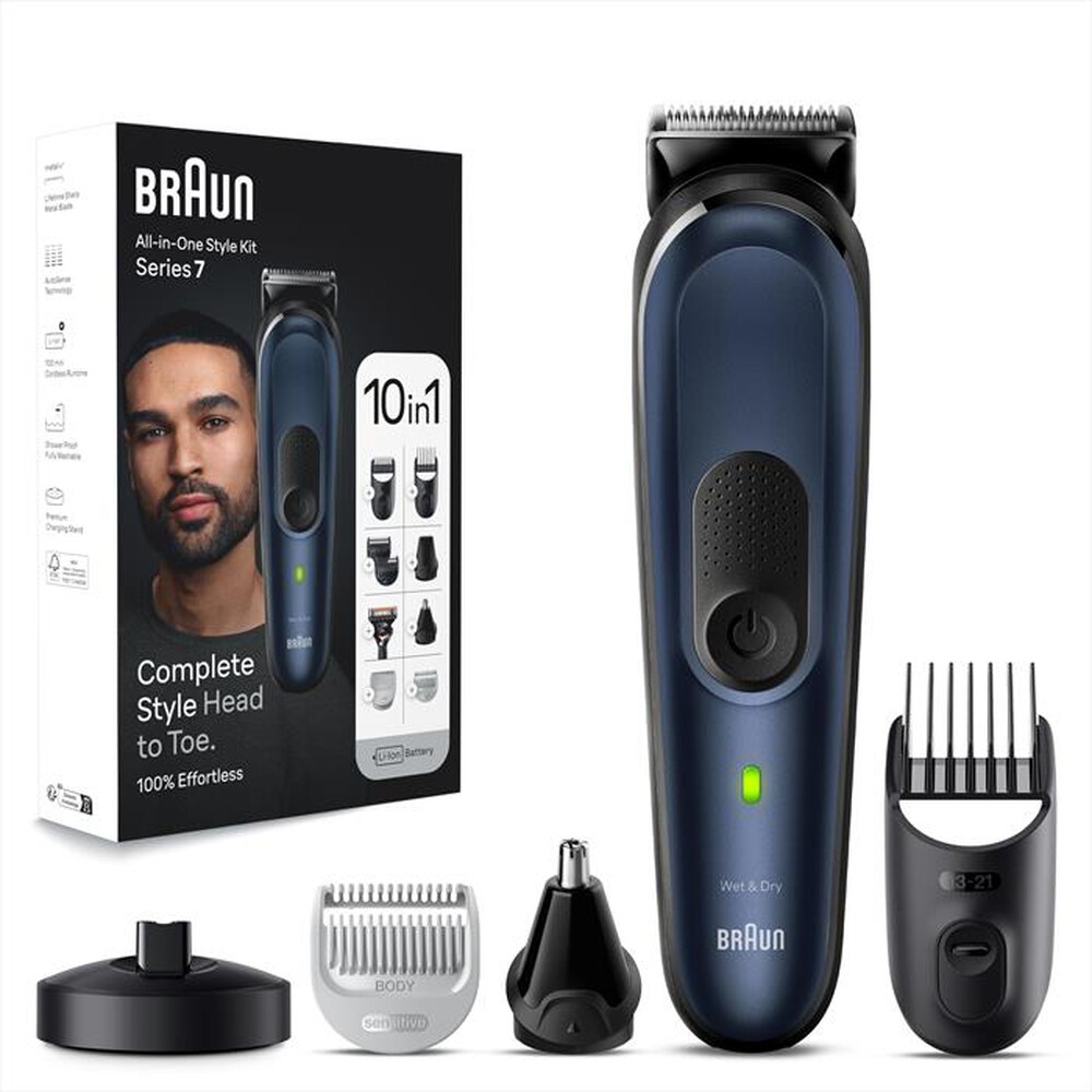 "BRAUN - Regolabarba SERIES 7 MGK7421-Black / Deep Blue"