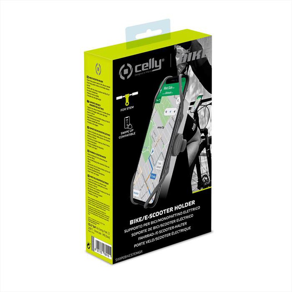 Immagine del prodotto CELLY - SWIPEBIKESTEMGR-SWIPE BIKE HOLDER STEM GR-Grigio/Silicone