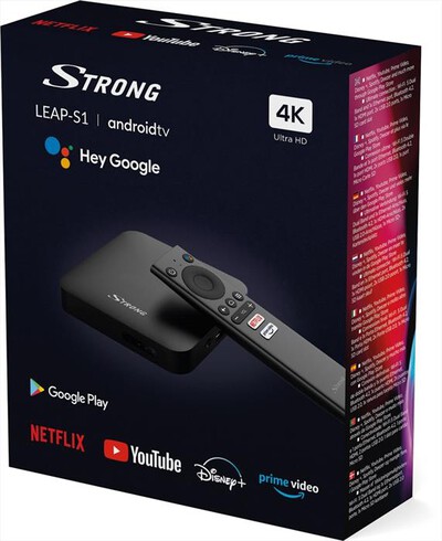 STRONG - Android TV box 4K Ultra HD streaming SRT LEAP-S1-Nero