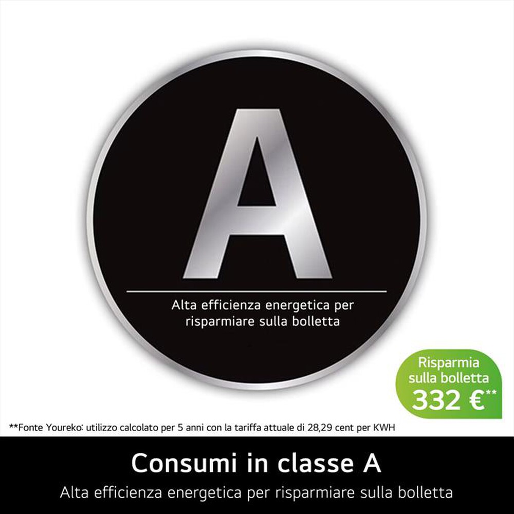 "LG - Frigorifero combinato GBP62PZNAC Classe A 384L-Stainless steel"