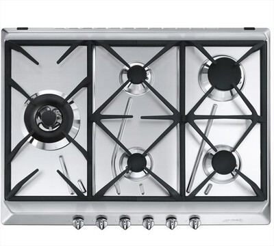 SMEG - Piano cottura a gas SRV575GH5 68,5cm-inox,  SMEG - Piano cottura a gas SRV575GH5 68,5cm-inox