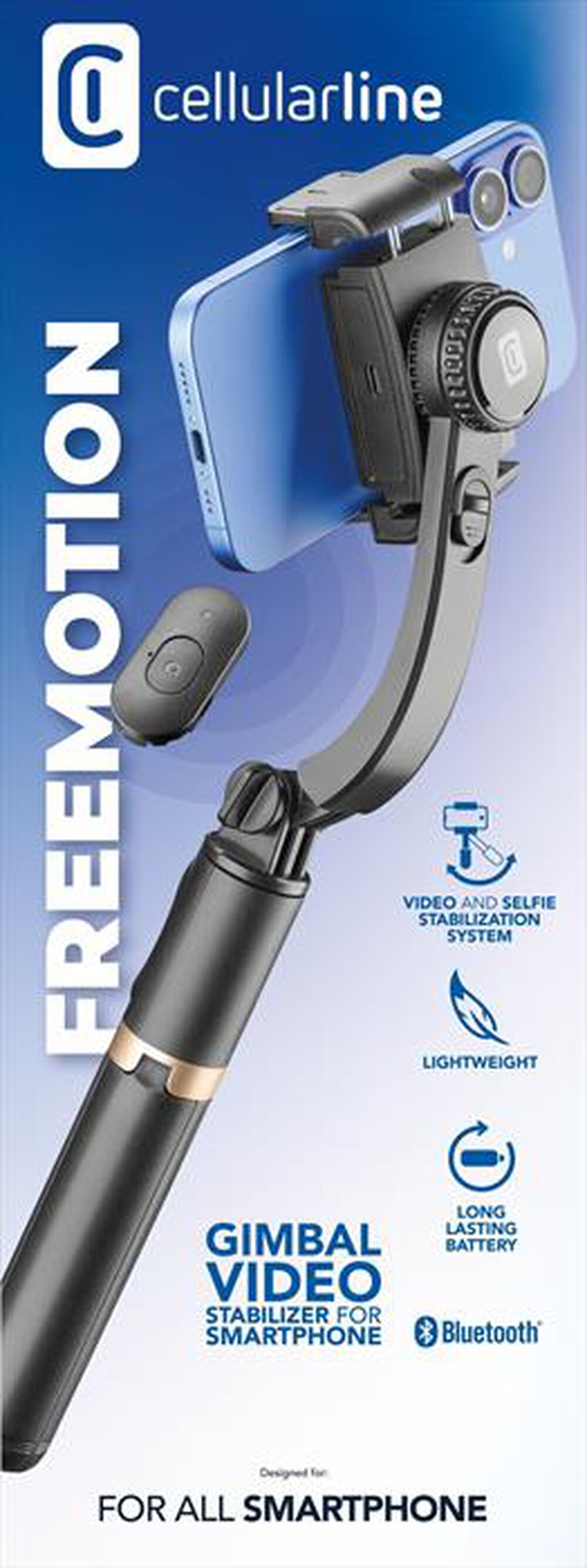 Immagine del prodotto CELLULARLINE - Stabilizzatore video gimbal BTFREEMOTIONK-Nero