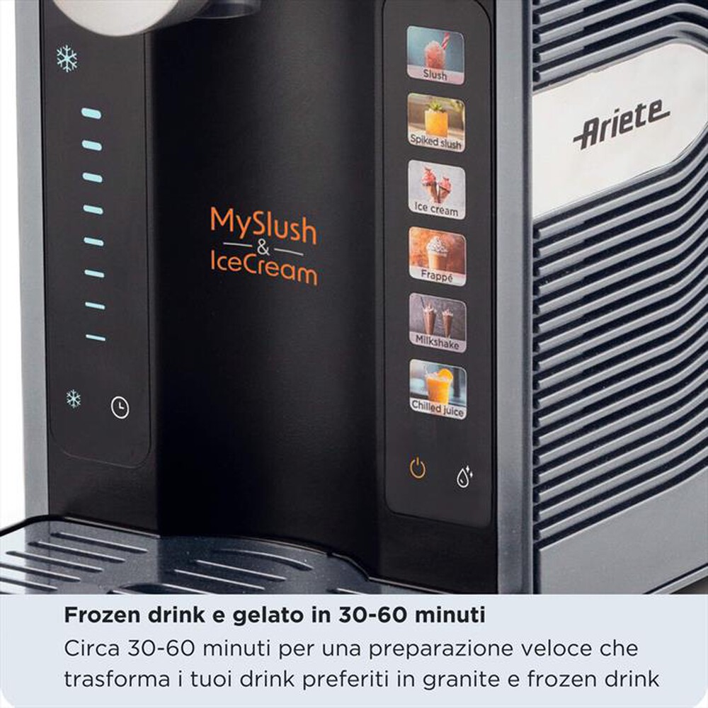 Immagine del prodotto ARIETE - Macchina granite e gelati 655 MYSLUSH & ICECREAM-Acciaio inox, Nero