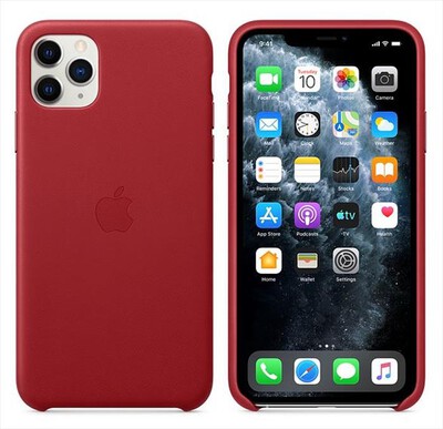 APPLE - Custodia in pelle per iPhone 11 Pro Max-Rosso