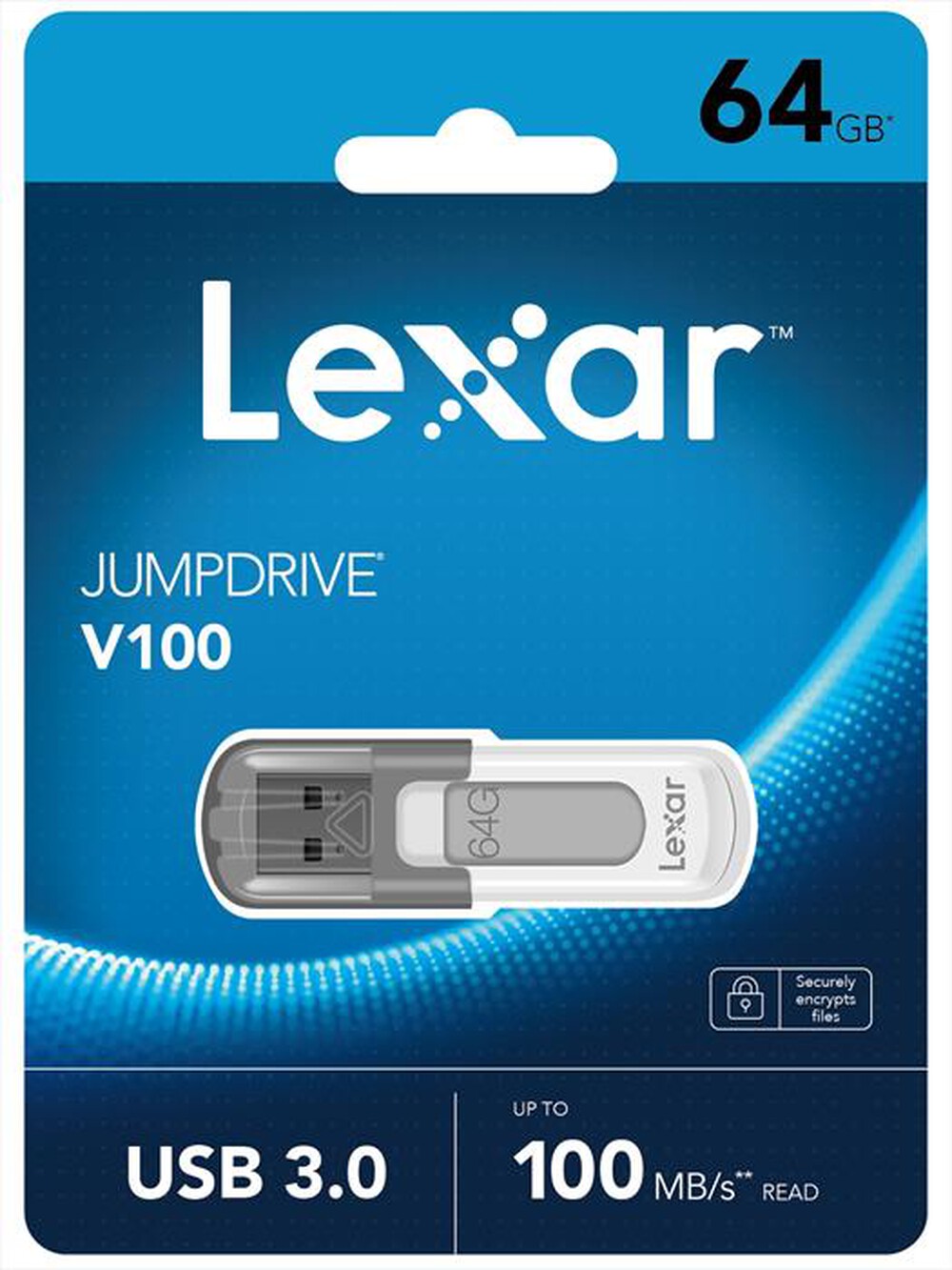 "LEXAR - JUMPDRIVE V100 USB 3.0 64GB-Grigio/Bianco"