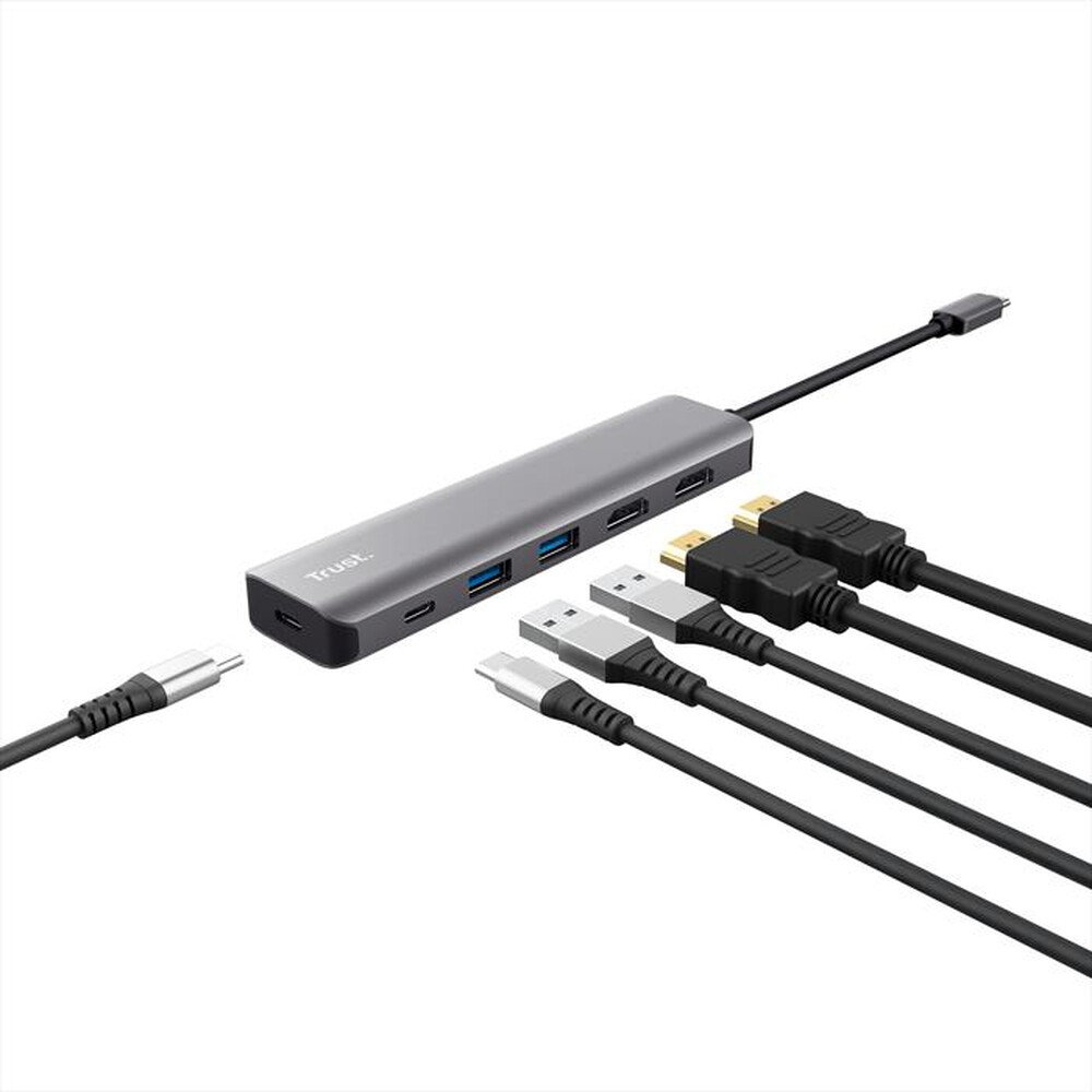 Immagine del prodotto TRUST - Adattatore multiporta DALYX 6IN1 USB-C ADAPTER-Grey