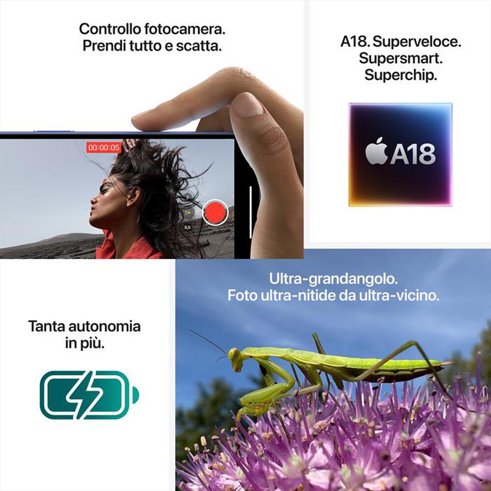 "WIND - 3 - APPLE iPhone 16 128GB-Verde acqua"