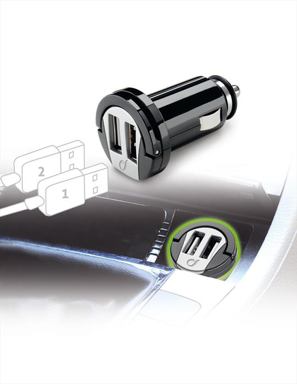 "CELLULARLINE - USB Car Charger Dual-Nero"