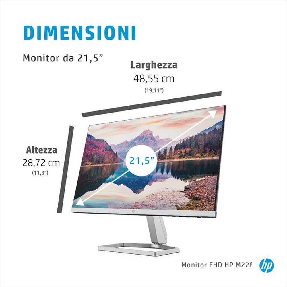 "HP - MONITOR LCD MONITOR FHD M22F-Silver"